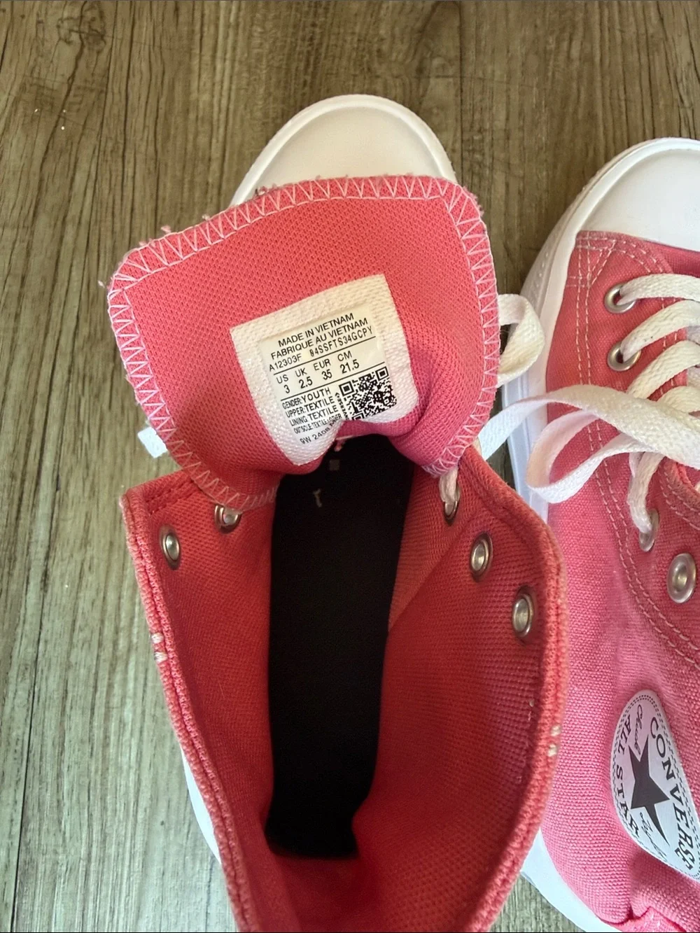 Kids Pink High-Top Converse Canvas Sneakers